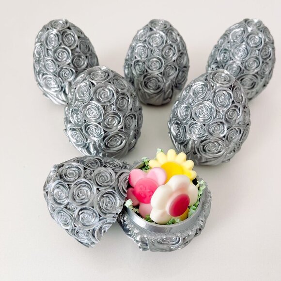 Rose-Covered Easter Eggs โ Handcrafted Party Favors, Spring Decor, Wedding Gifts - Picture 4 of 9